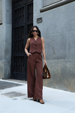 CONJUNTO DOMINIQUE - MARROM